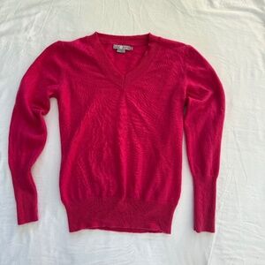 LUIGI BALDO Cashmere Bold Pink V neck Sweater- Women M